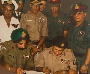 This historic moment, captured in a photograph of Lieutenant General AAK Niazi signing the instrument of surrender, effectively ended the war and led to the creation of Bangladesh
